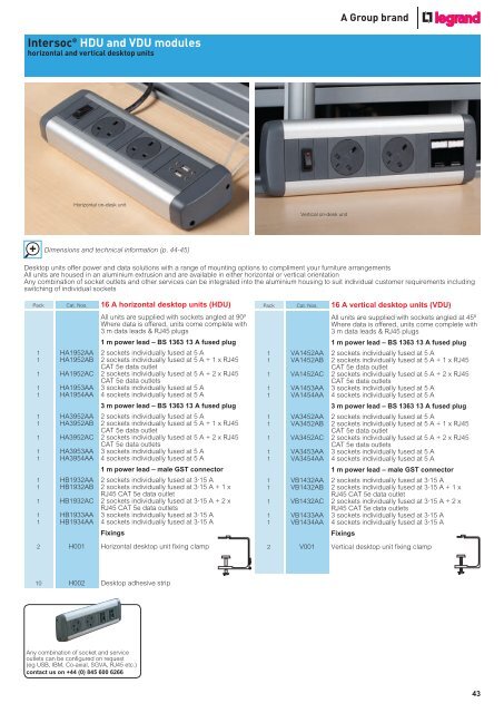 Electrak: underfloor to workstation system guide - Legrand