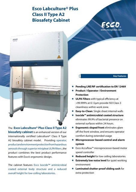Esco Labculture Plus Class Ii Type A2 Biosafety Cabinet Rodelab