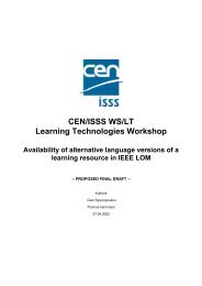 CEN/ISSS WS/LT Learning Technologies Workshop Availability of ...