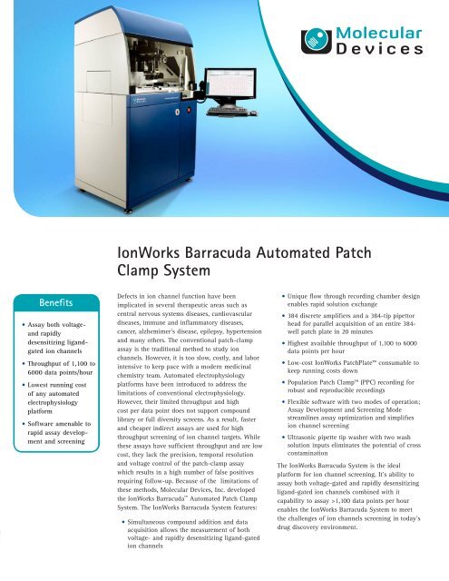 IonWorks Barracuda Automated Patch Clamp System