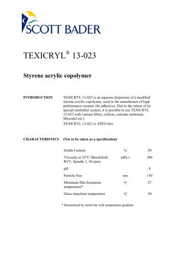 Data Sheet Texicryl 13-023 - Scott Bader