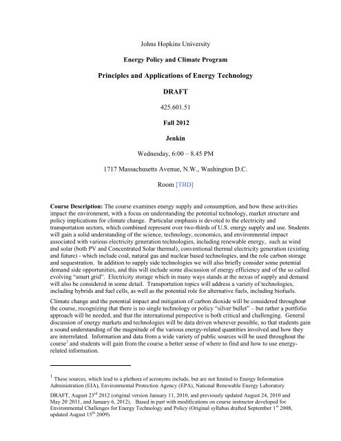 Principles and Applications of Energy Technology - Advanced ...