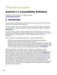 Android 2.1 Compatibility Definition Document (CDD)