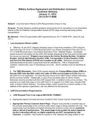 Levy Exemption Waiver (LEW) - SDDC