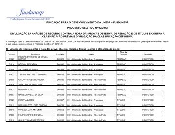 fundação para o desenvolvimento da unesp – fundunesp processo ...