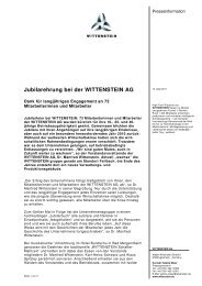 Jubilarehrung bei der WITTENSTEIN AG