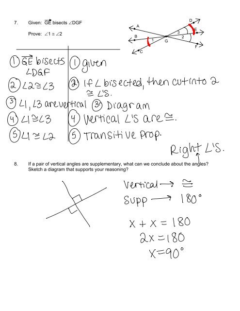 Geometry Name: Proof Worksheet (3) Date: 1. Given: â 3 â â 4 ...