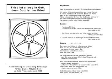 Fried[en] ist allweg in Gott - Bruder Klaus