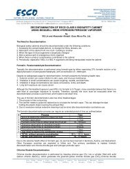 decontamination of esco class ii biosafety cabinet using bioquell ...