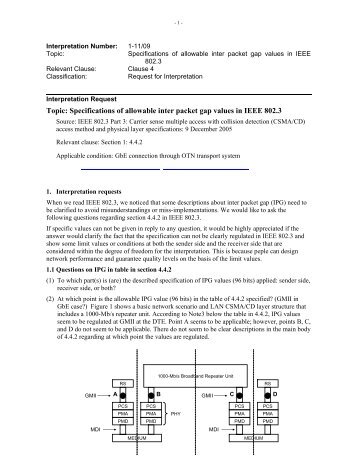 Specifications of allowable inter packet gap values in - The IEEE ...