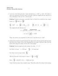 Math 2123 Practice Exam III solutions 1. A car on a test track goes ...