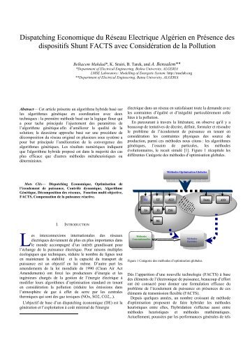 III-14 Dispatching Economique du Réseau Electrique Algérien avec ...