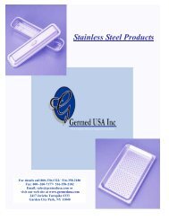 Stainless Steel Trays Catalog - GermedUSA Inc.