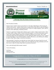 Pioneer Press June 2013 - Providence High School