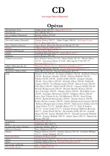 Opéras - Opera Magazine