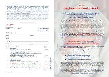 Impfen macht chronisch krank! - Tisani Verlag