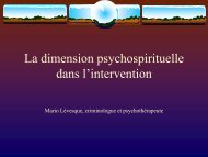 Cette dimension spirituelle dans l'intervention