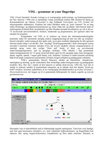 VISL - grammar at your fingertips - Syddansk Universitet