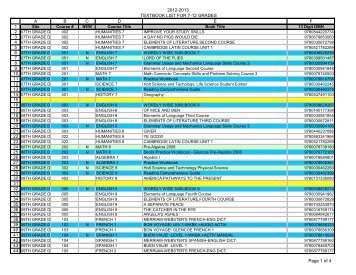 2012-2013 textbook list for 7-12 grades - The Donoho School