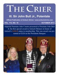 Oct 2013 Crier..Click Here.... - Antioch Shrine Temple