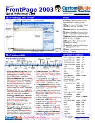 FrontPage Quick Reference, Microsoft FrontPage 2003 Cheat Sheet