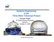 Systems Engineering in the Thirty Meter Telescope ... - Project Science