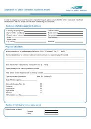 Application for sewer connection inspection ... - South West Water