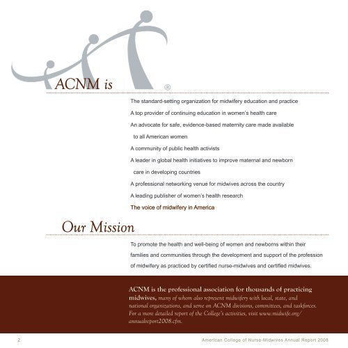 ACNM is - Midwifery Education Programs