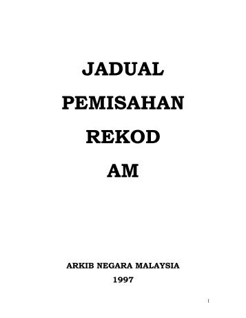 JADUAL PEMISAHAN REKOD AM