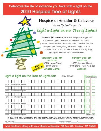 Tree of Lights Celebration - Hospice of Amador & Calaveras