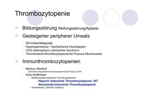 Thrombozytopenie