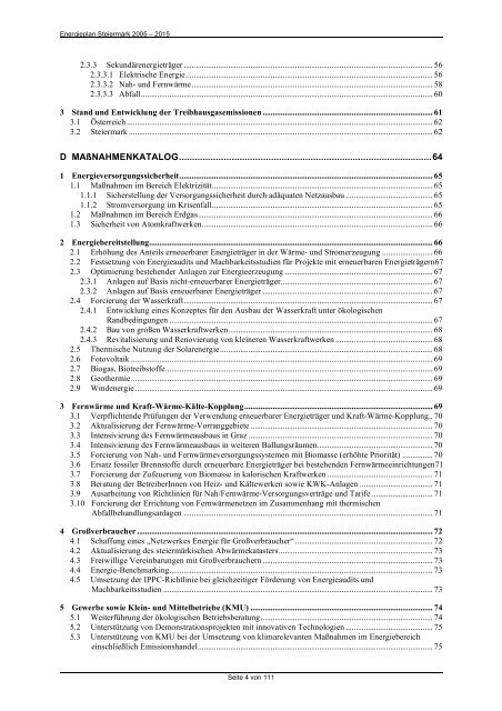 Energieplan 2005 - 2015 des Landes Steiermark - Noest