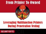 From Printer To Owned - Securitybyte
