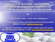 regional value chains in sericulture - BACSA