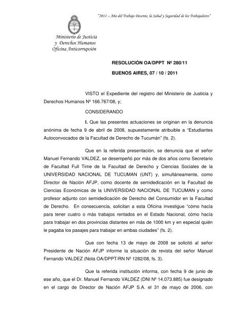 Ministerio de Justicia y Derechos Humanos Oficina AnticorrupciÃ³n