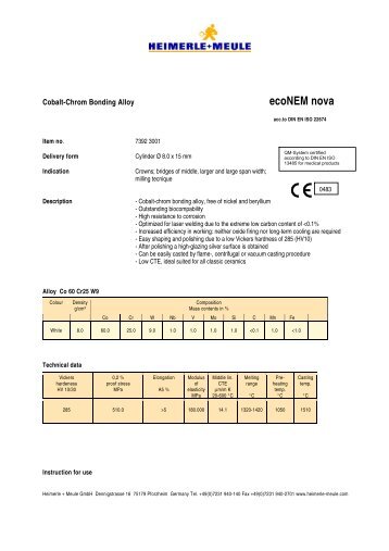 ecoNEM nova, data sheet + instruction for use - Heimerle + Meule