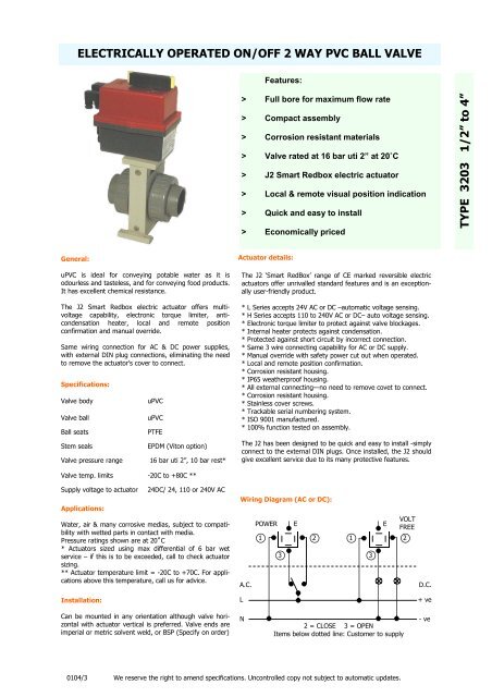 electrically operated on/off 2 way pvc ball valve - Actuated Ball Valve