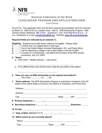 scholarship application form 2009 - Western Technical College