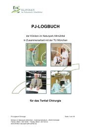 Logbuch fÃ¼r das Tertial Chirurgie - Kliniken im Naturpark AltmÃ¼hltal