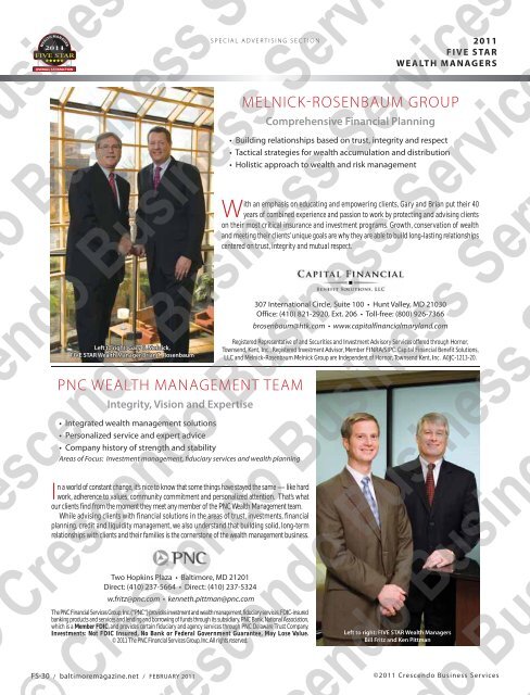 Baltimore 2011 FIVE STAR Wealth Managers - Five Star Professional