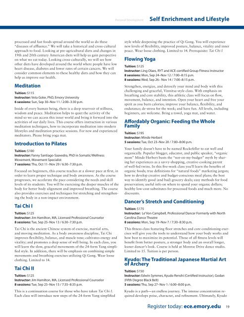 View Catalog - Emory Continuing Education - Emory University