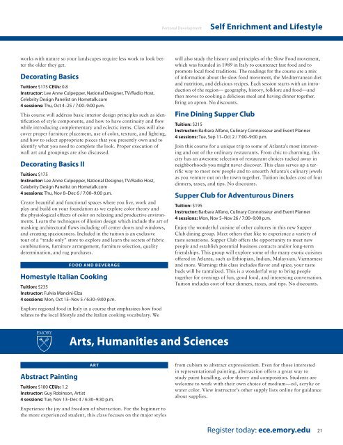 View Catalog - Emory Continuing Education - Emory University