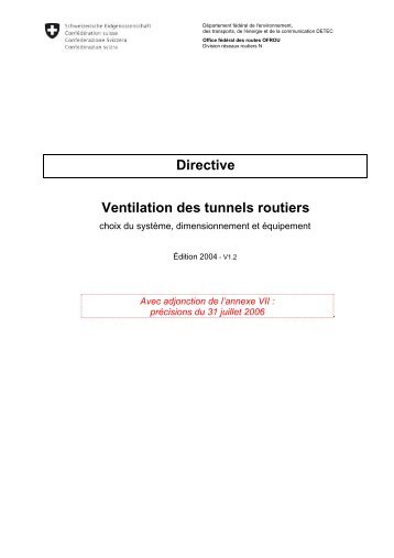 Directive Ventilation des tunnels routiers - LQV