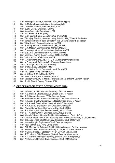 Summary Record of Proceedings of National Water Resources ...