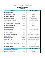ATENEO DE MANILA UNIVERSITY Loyola Schools Academic ...