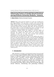 Influencing Factors of Unsafe Sexual Practices among Dodoma ...