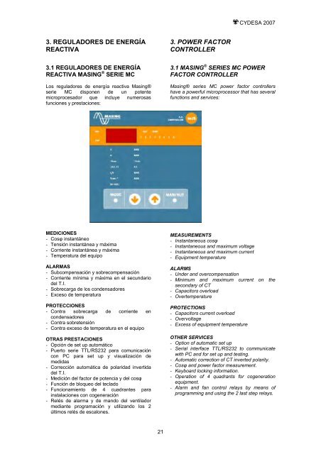 Descarga el catálogo 2007 (pdf) - Cydesa