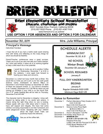 Dates to Remember - Fremont Unified School District