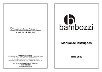 Manual de Instruções TRR 2500 - Bambozzi