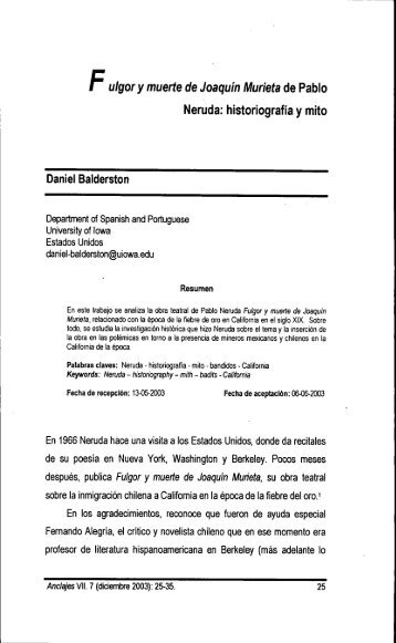 Fuigory muerte de Joaquin Murieta de Pablo - BIBLIOTECA UNLPam